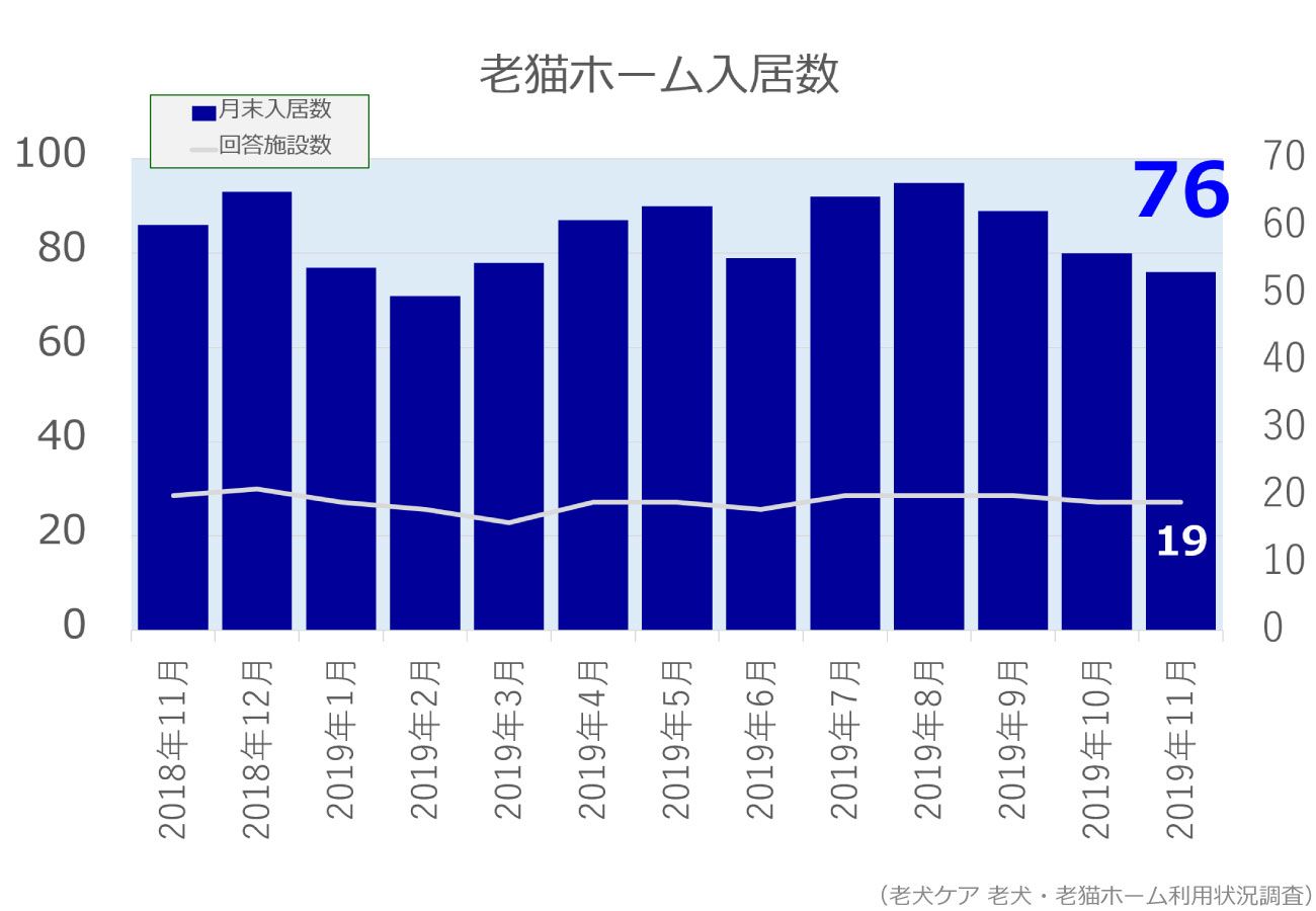 2019年11月分老猫ホーム入居数グラフ