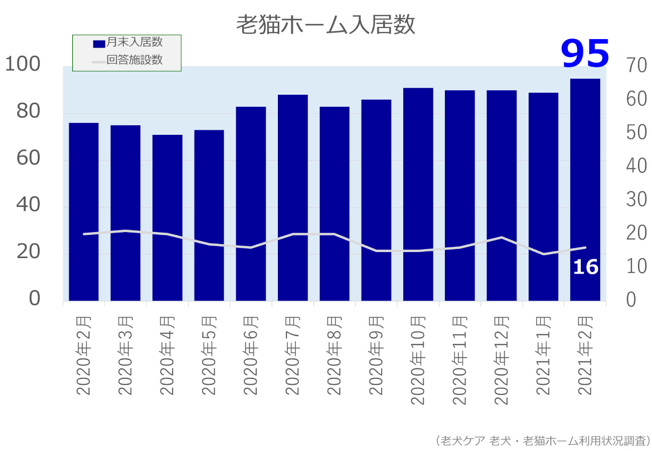 2021年2月分老猫ホーム入居数グラフ